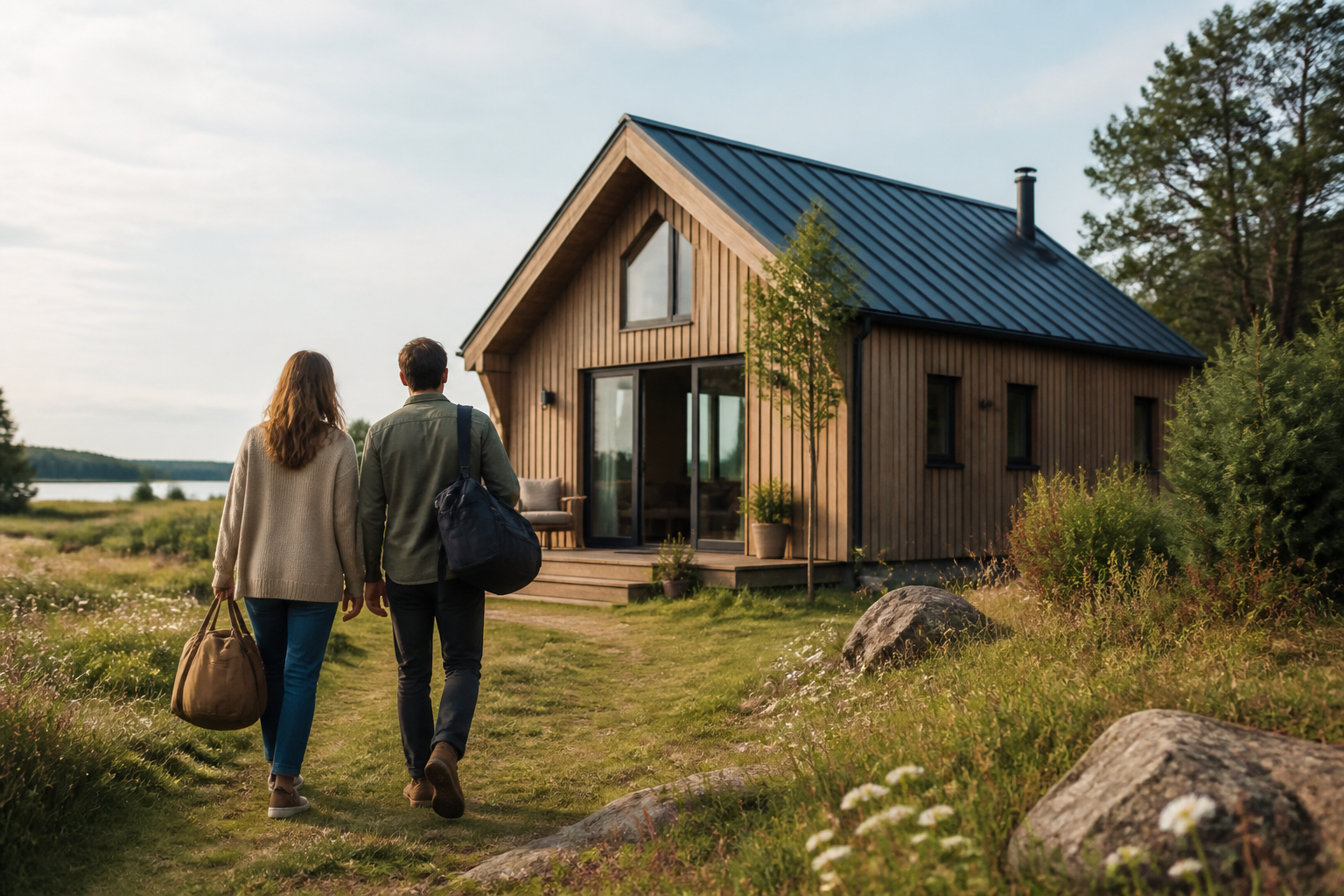 Illustrative Darstellung zum Ratgeberthema Ferienhaus in Alleinlage: Ruhe gegen Wege abwägen