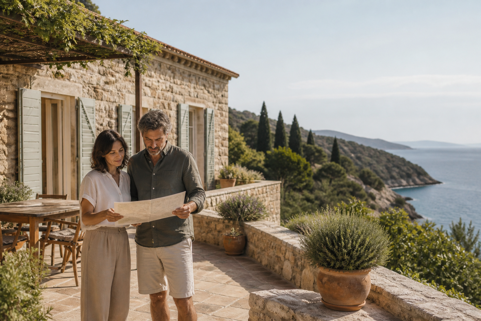 Illustrative Darstellung zum Ratgeberthema Ferienhaus in Kroatien: Region und Grundstück richtig einordnen