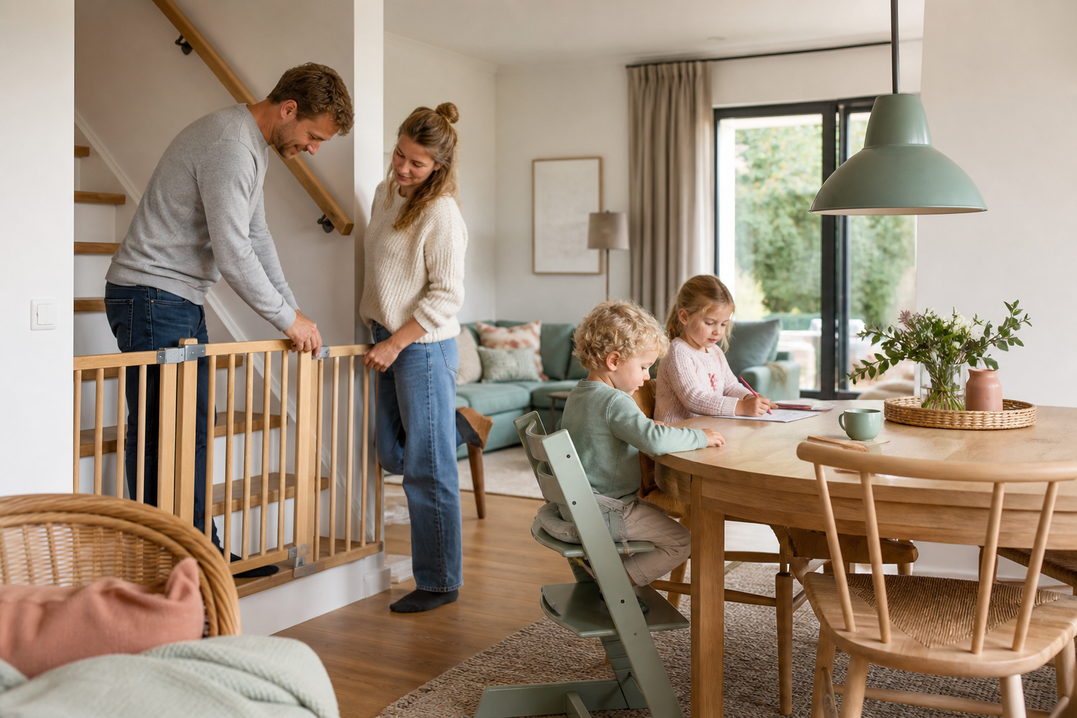 Illustrative Darstellung zum Ratgeberthema Ferienhaus mit Kindern: Räume und Umgebung familiengerecht prüfen